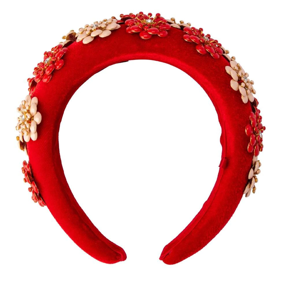 Lolita Enamel Flower Headband in Red