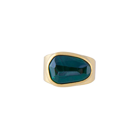 Free-Form Malachite Cocktail Ring