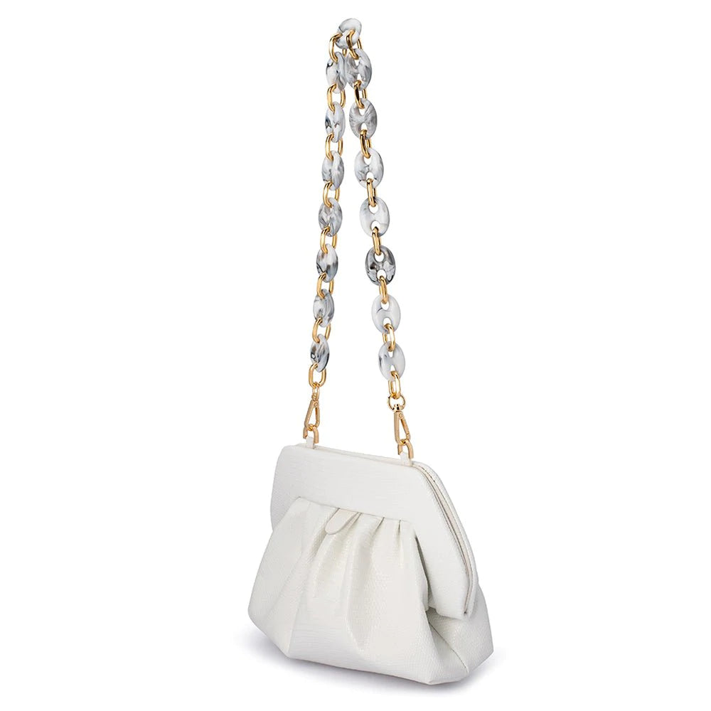 Marla Acrylic Handle Bag in White