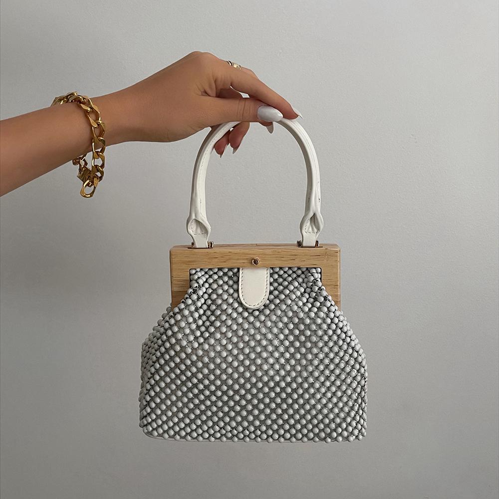 Marlo Ball Mesh Bag in White