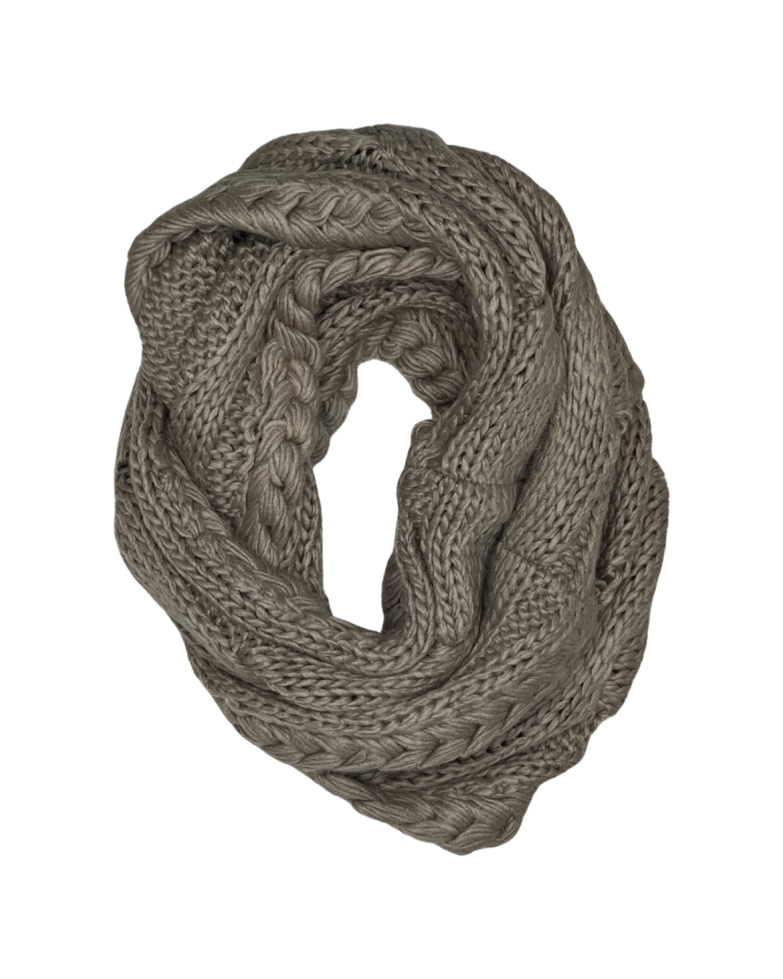 Cable Cable Snood in Stone