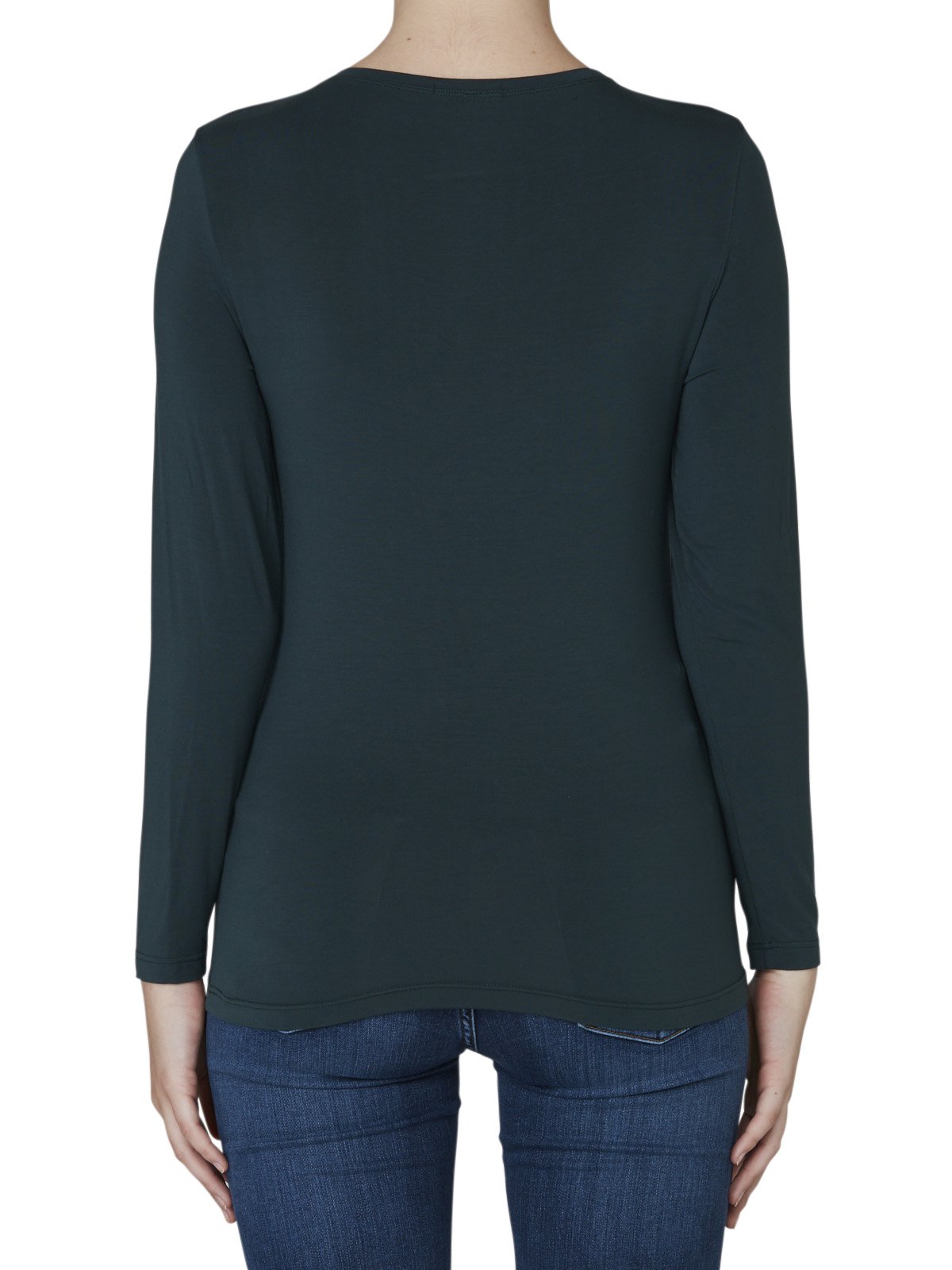 High Neck Long Sleeve Top in Emerald