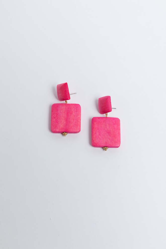 Greta Earrings in Hot Pink