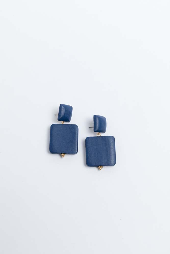 Greta Earrings in Navy