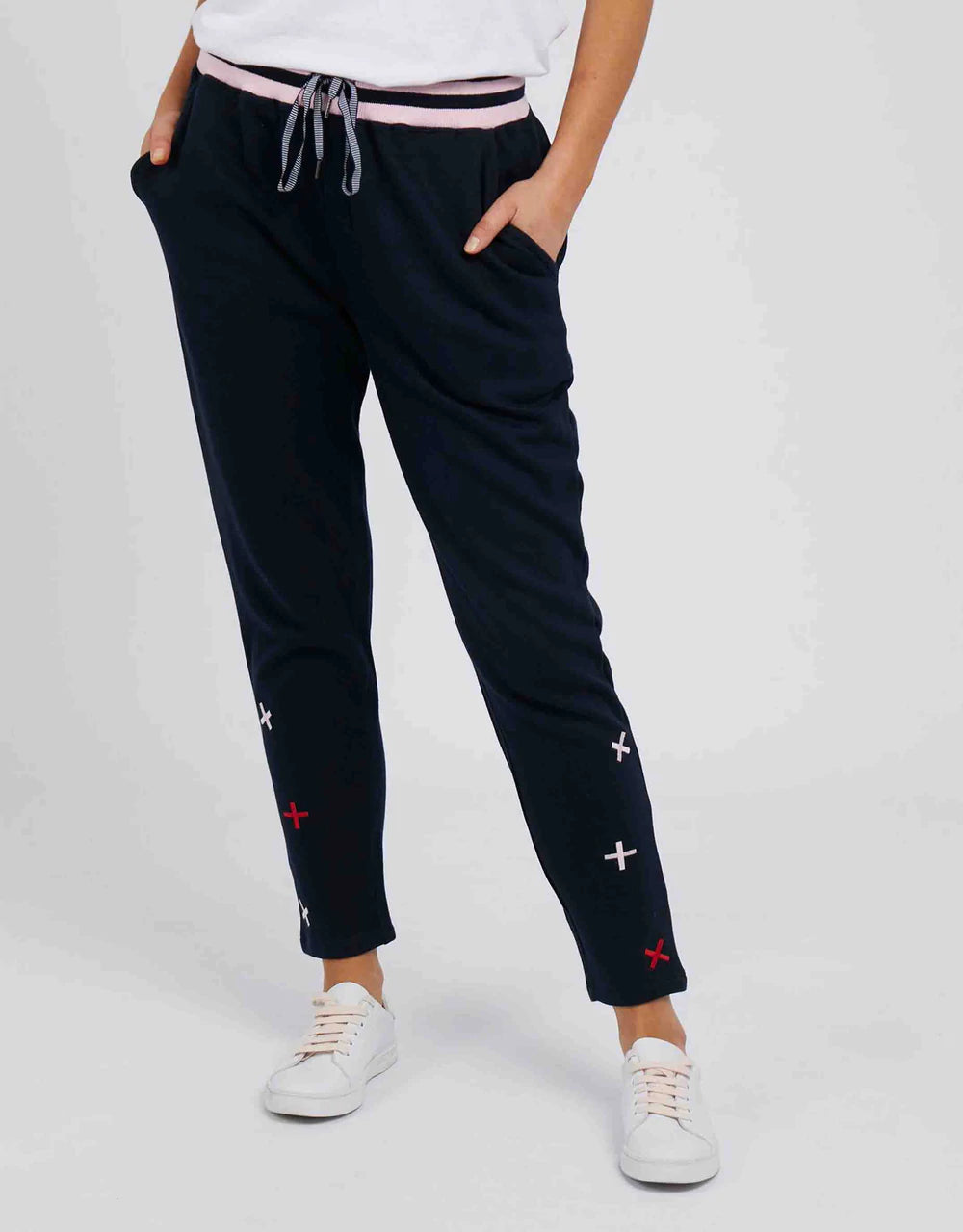 Double Cross Lounge Pant in Dark Sapphire