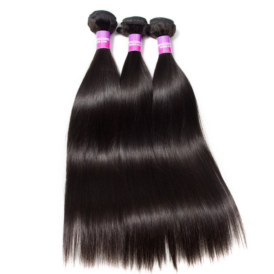 Brazilian Virgin Remy Human Hair Straight Weave Extensions Qphair