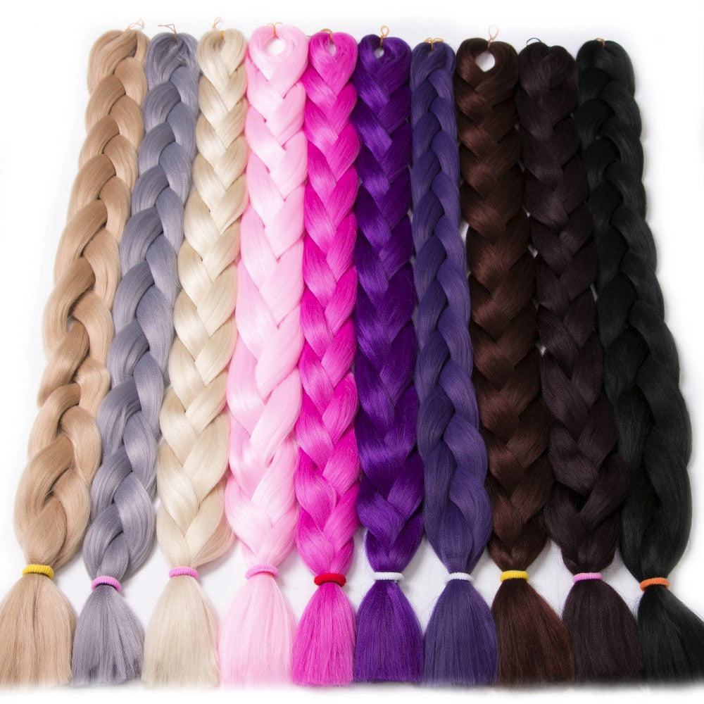 1 Solid Color Braiding Hair One Piece Inch Synthetic High Temperature Qphair
