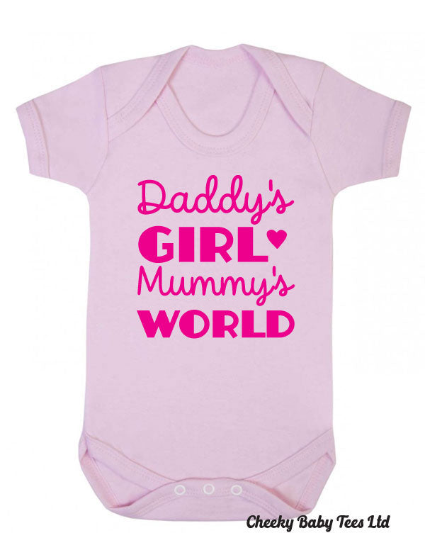 Daddy's Girl Mummy's World Baby Grow – CheekyBabyTees Ltd