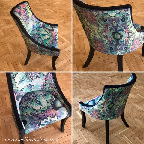 luxury velvet chair designed and upholstered by Meikie