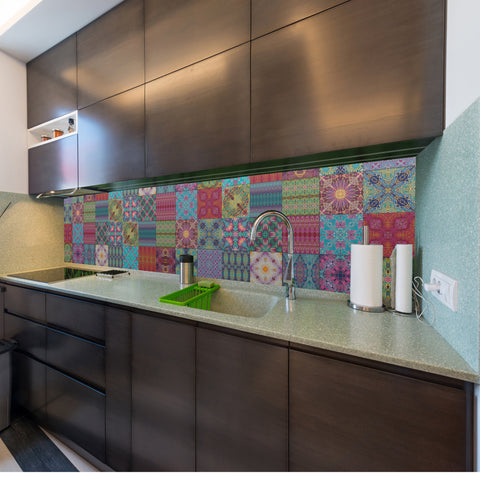 Frieda Kahlo Inspired Kitchen Tiles - Colourful Mexican Mixed Set