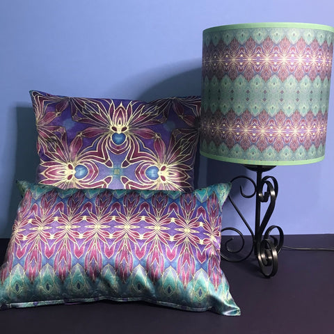 persian orchid luxury velvet cushions and lampshade