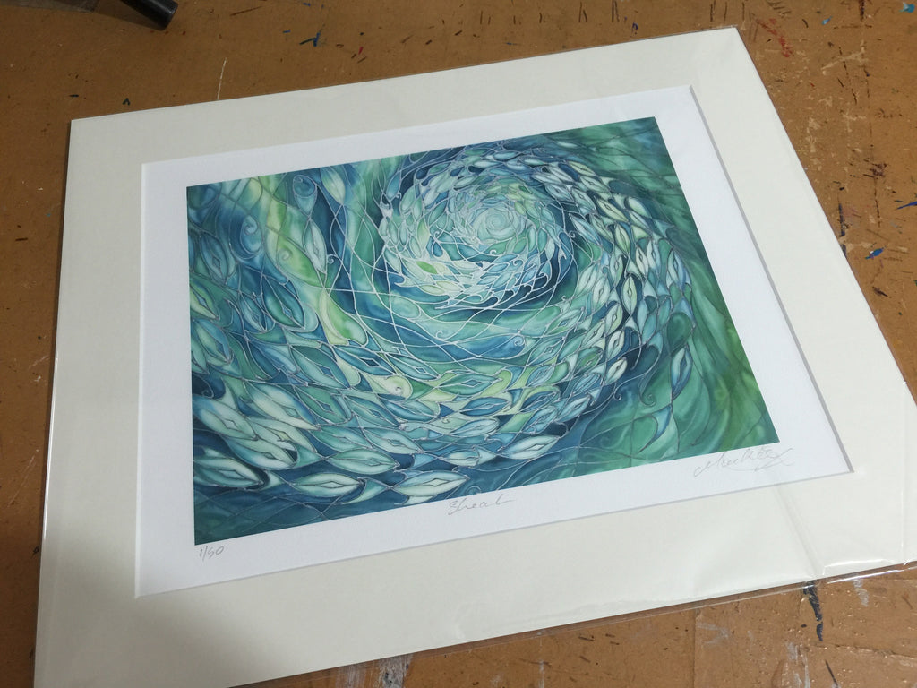 Shoal Signed Limited Edition Print - Fish swimming in the Sea - Sea Gr ...
