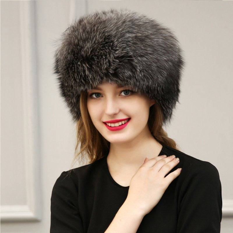 womens raccoon fur hat leather fur hats lady warm charm beanies caps headgear fox fur ball TIML66