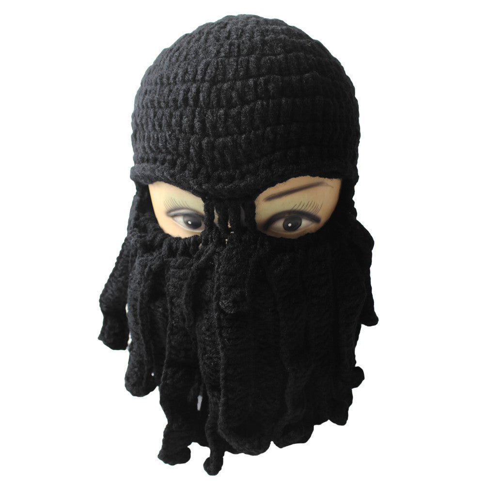 tentacle octopus knitted beanie hat wind proof ski mask novelty women men hat mask squid cap cthulhu