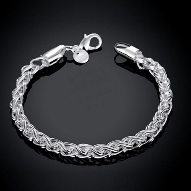 silver plated stunning jewelry classic twine bracelet unisex TIML66