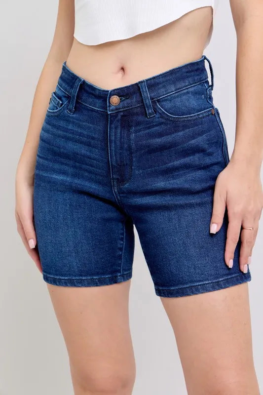 Judy Blue Full Size High Waist V-Front Bermuda Plus Size