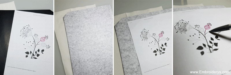 White Carbon Paper for Transferring Patterns on to Dark Fabric. 1 Sheet of Carbon  Transfer Paper, Hand Embroidery 