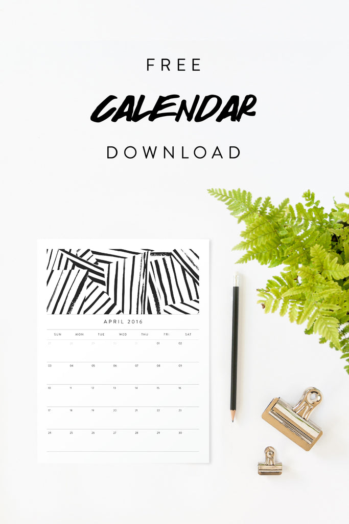 April 2016 Calendar Download