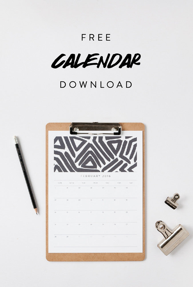 February 2016 Calendar Download