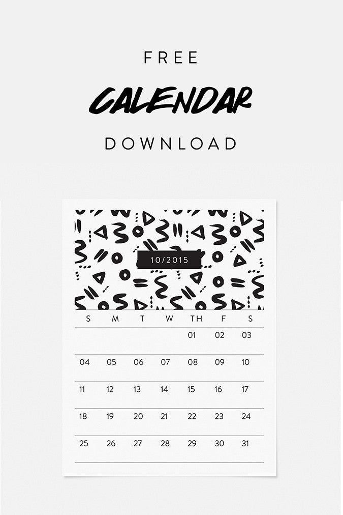 October 2015 Calendar Download
