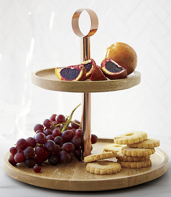 Tiered Wood Serving Tray - Image via Crate & Barrel