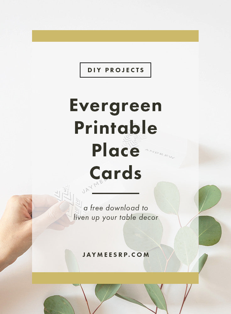 Evergreen Printable Place Cards