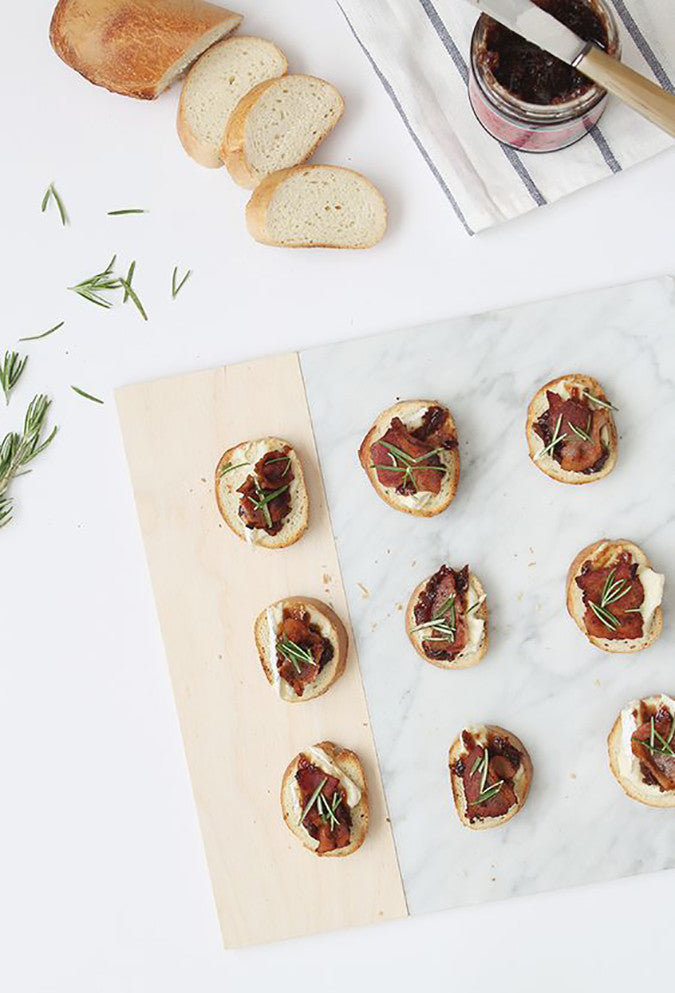 DIY Marble and Wood Serving Platter