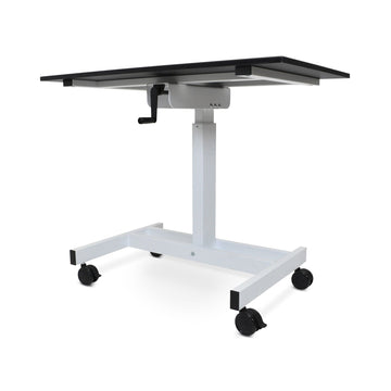 luxor 2-tier crank adjustable standup desk black silver