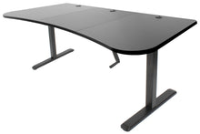 Load image into Gallery viewer, Crank Adjustable Standing Desk - VIVO - DESK-KIT-1M1B Black Manual Desk Frame + 3 Section Table Top