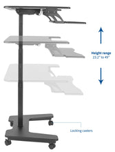 Load image into Gallery viewer, Electric Adjustable Standing Desk - ViVO - DESK-V111VT Black 36&quot; Electric Mobile Compact Desk