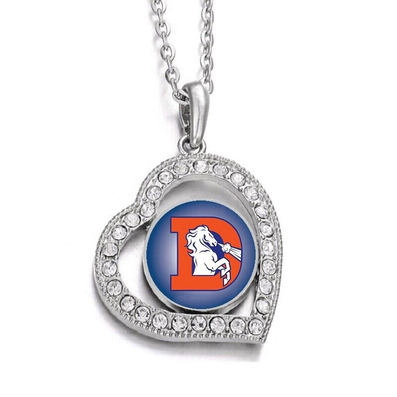 Spec. Denver Broncos Womens Sterling Silver Link Chain Necklace With Pendant D19