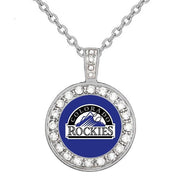Colorado Rockies Womens Sterling Silver Chain Link Necklace With Pendant D18