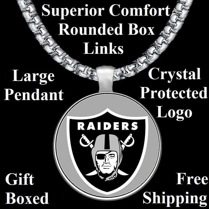 Large New Las Vegas Raiders Necklace Stainless Steel Chain Free