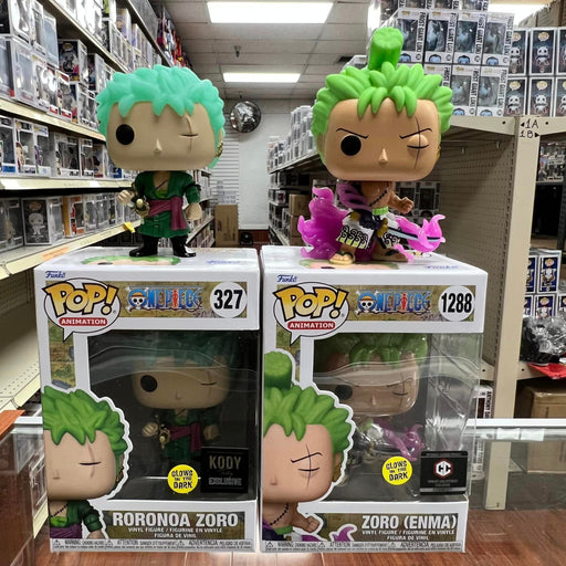 Funko POP! One Piece - Roronoa Zoro Glow in the Dark Vinyl Figure #327 Kody  Trading Exclusive