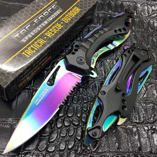 8.5 MASTER USA RAINBOW BLADE SPRING ASSISTED TACTICAL FOLDING POCKET —  Beyond Collectibles