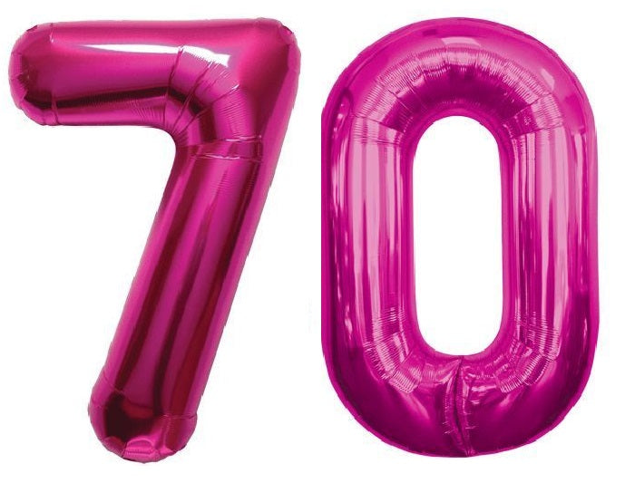 pink number balloons