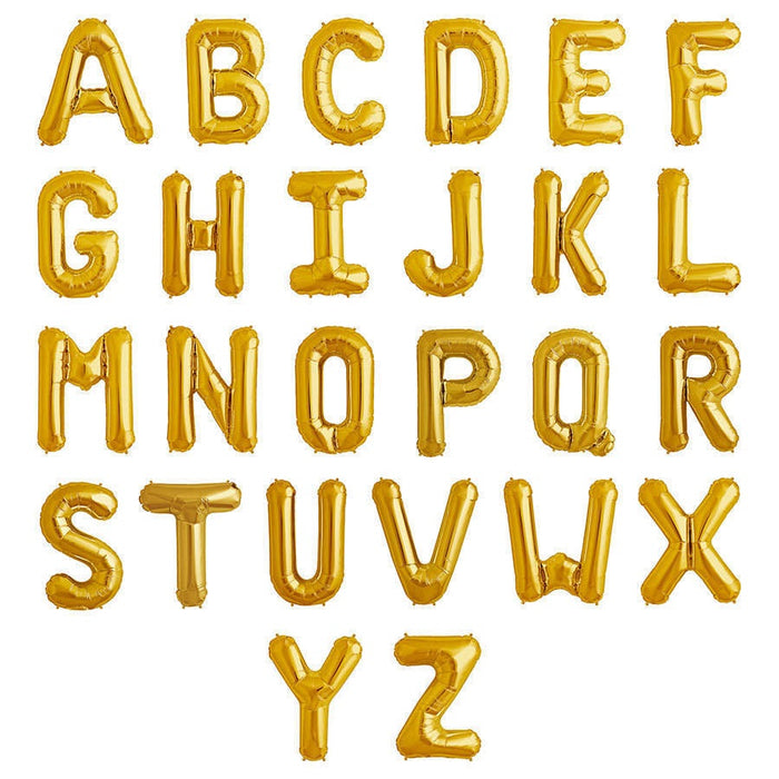 gold mylar letter balloons