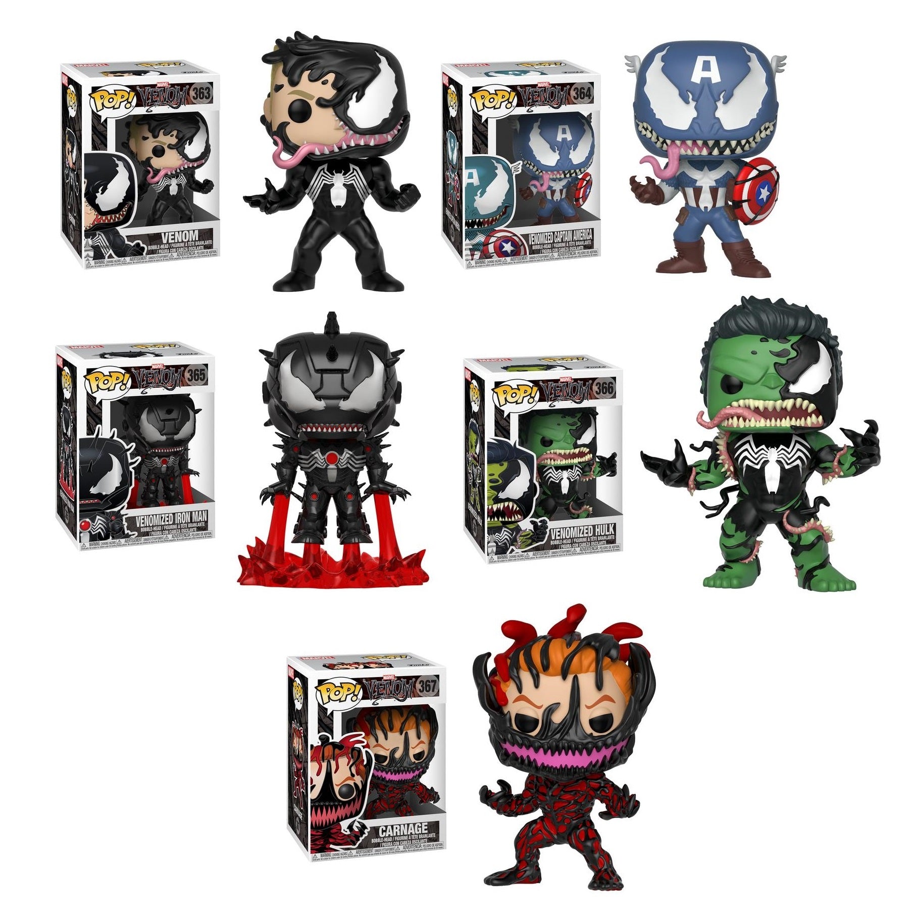 Pop Marvel Venom Venom Set Of 5 Vinyl Figures Beyond Party Supplies And Toys