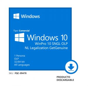 Compre Windows 10 Professional SNGL OLP NL Legalization GETGnuine -  Científica Web - Softwares com o melhor preço