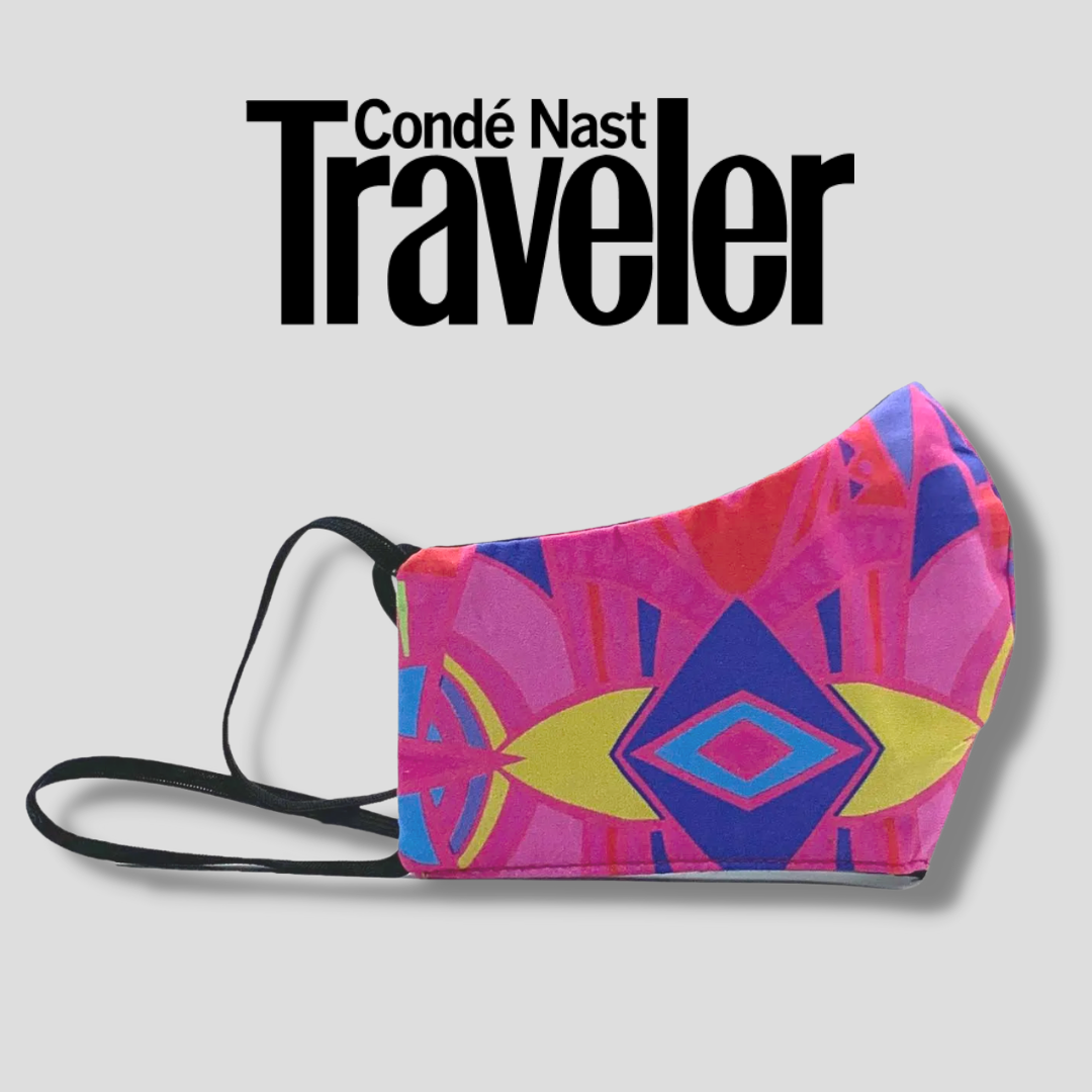 Conde Nast Traveler, Rochelle Porter Design, Pattern, Face Mask, Covid, Travel, Fashion Mask