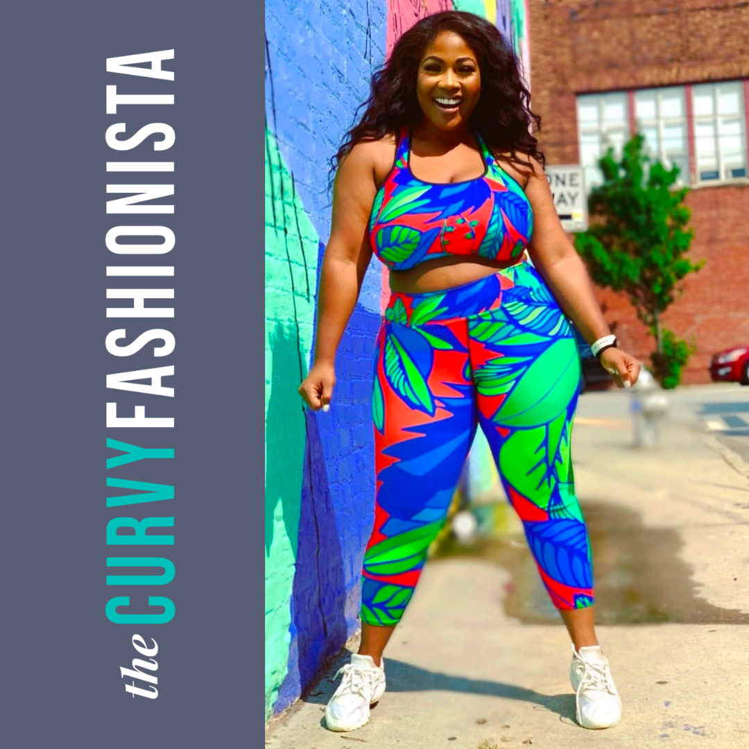 The Curvy Fashionista, Rochelle Porter Design, Pattern, Sportswear, Activewear, Plus-size, gym wardrobe, vibrant print, workout, exercise clothes