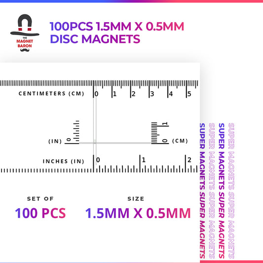 2 Disc Neodymium Magnets, 0.5