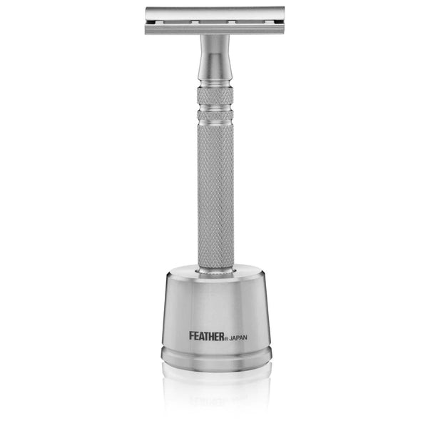 FEATHER AS-D2S SAFETY RAZOR WITH STAND STAINLESS STEEL