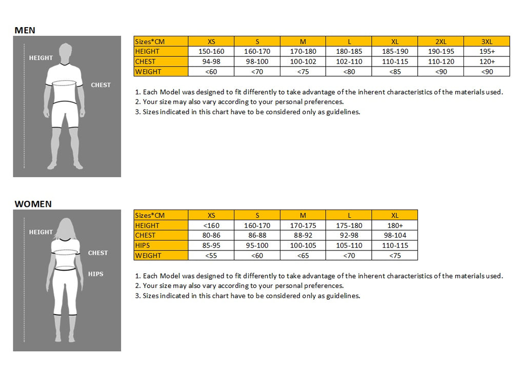 Ale Cycling Size Chart