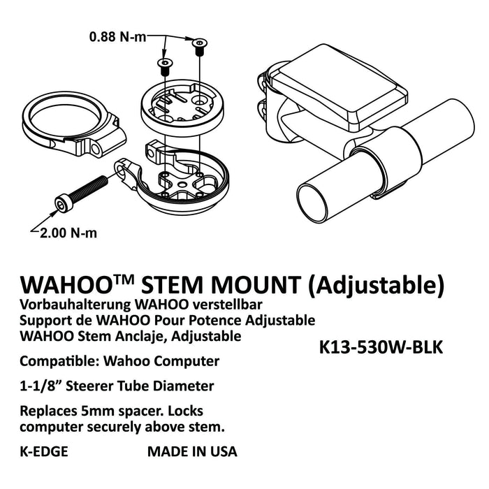 k edge wahoo stem mount