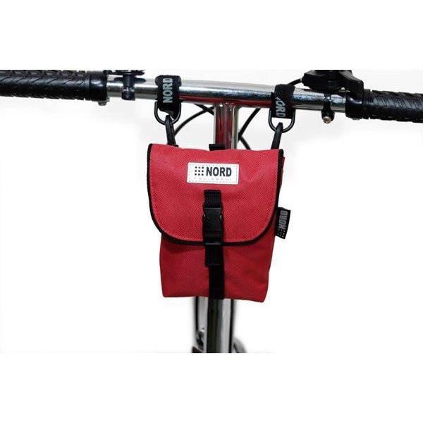 red handlebar bag