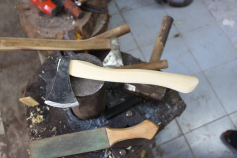 Hnadmade Axe Forged in Blacksmith Class in Bangkok Thailand