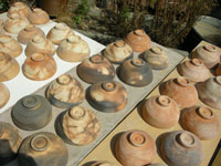 Raku Keramik nach dem ersten Brand