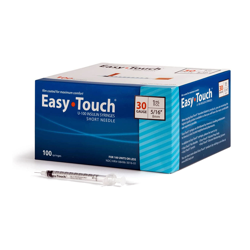 EasyTouch Insulin Syringes 30G 1cc 5/16" 100/bx