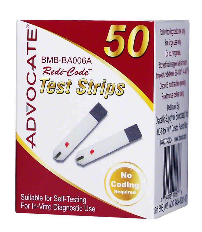 Advocate Redi Code Plus Glucose Test Strips 50ct